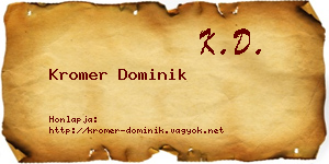 Kromer Dominik névjegykártya